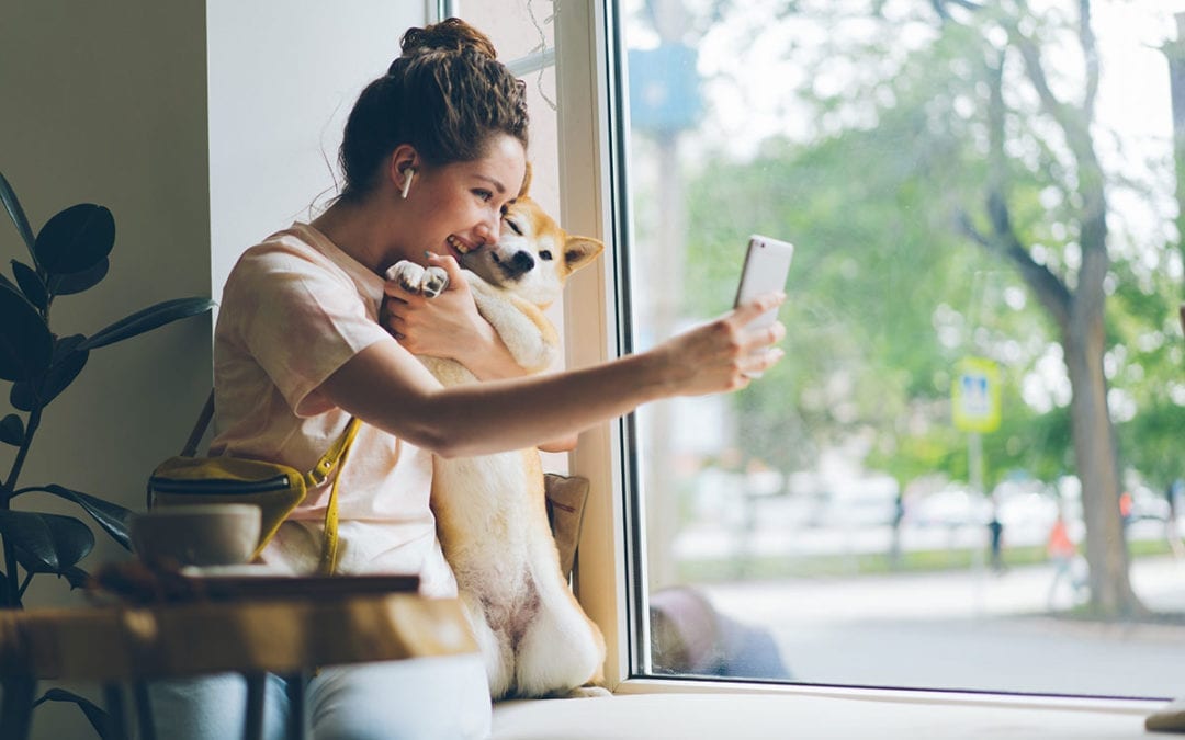 Veterinary Hospital Telemedicine owner hugging dog